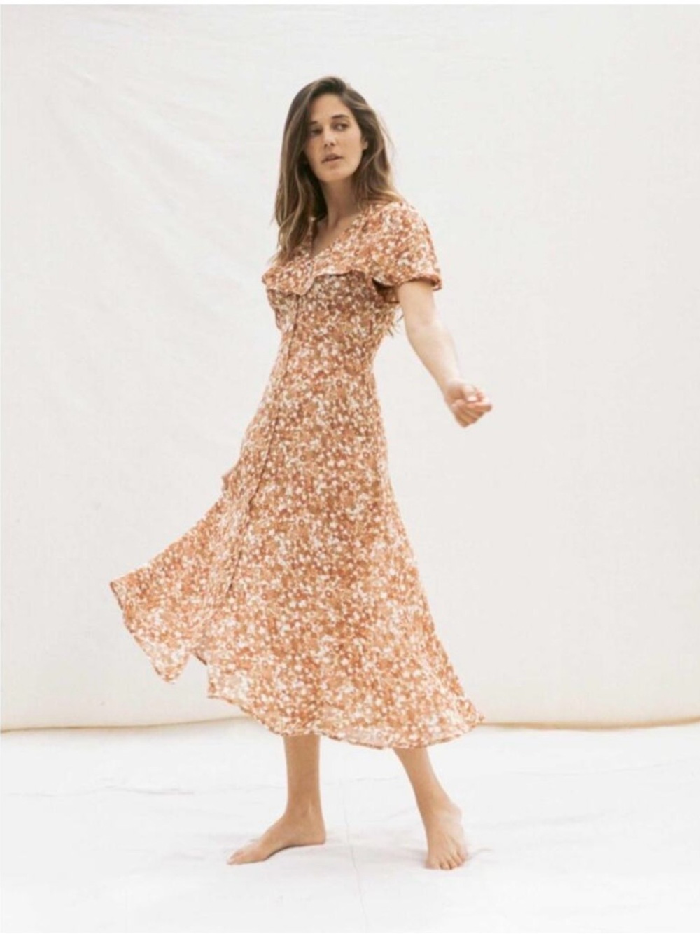 Christy Dawn The Daisy Dress In Terracotta Meadow